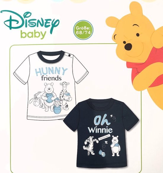 Disney Baby Winnie the Pooh T-shirt - 2 stuks - Maat 74/80