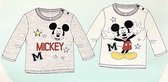 Disney Baby Mickey Mouse T-shirt - Grijs/Wit 2 stuks - Maat 62/68