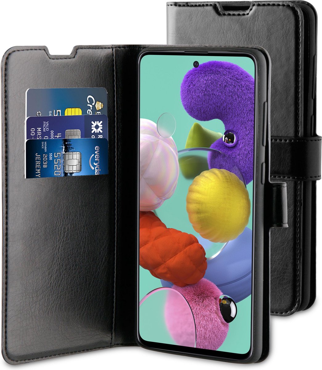 BeHello Samsung Galaxy A51 Hoesje - Gel Wallet Case Met Ruimte Voor 3 Pasjes Zwart