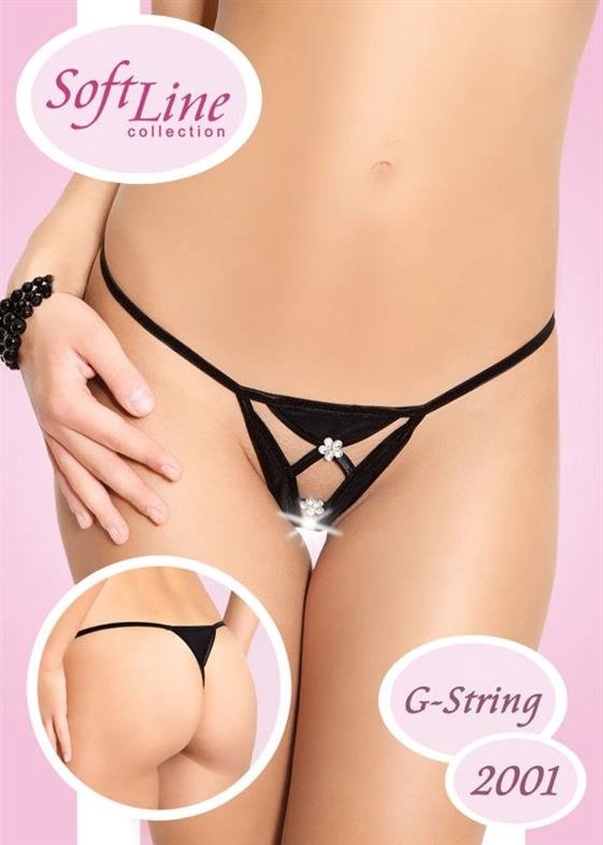 SoftLine mooie sexy string - zwart S t/m L