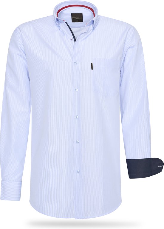 Verwarren Huis oosten Cappuccino Italia - Heren Overhemden Regular Fit Overhemd Blue Striped -  Blauw - Maat XXL | bol.com