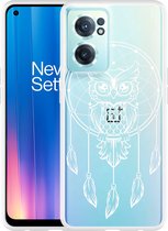 OnePlus Nord CE2 Hoesje Dream Owl Mandala White - Designed by Cazy