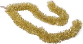 Kerstboom folie slingers/lametta guirlandes van 180 x 7 cm in de kleur goud met sneeuw