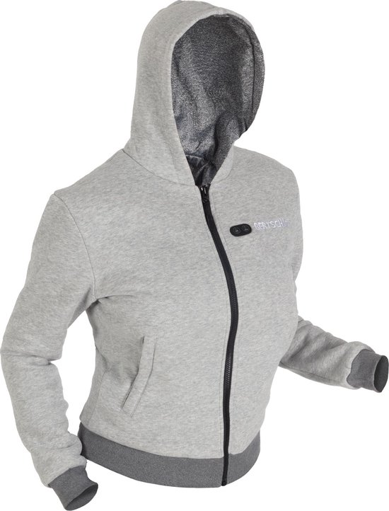 Verwarmde Hoodie - Vrouwen | Verwarmd Vest | Dual Heating | Grijs | Incl. twee powerbanks  | XXL