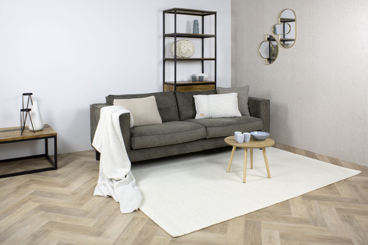 MOMO Rugs Teppe White Vloerkleed - 140x200 cm - Rechthoekig - Laagpolig, Structuur Tapijt - Landelijk, Scandinavisch - Wit