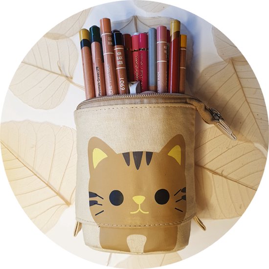 Oyachic Telescopische Etui Grote Capaciteit Rits Pen Zak Canvas Make-up