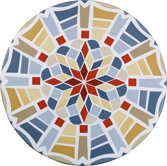 Hoeslaken in mozaïeklook, spantafelkleed, weerbestendig, voor keuken, eetkamer, tuin, balkon of camping, polyvinylchloride, 70-86 x 70-86 cm, meerkleurig 248416