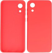 Hoesje Geschikt voor Samsung Galaxy A03 Core - Fashion Telefoonhoesje Backcover - Siliconen Hoesje - Rood