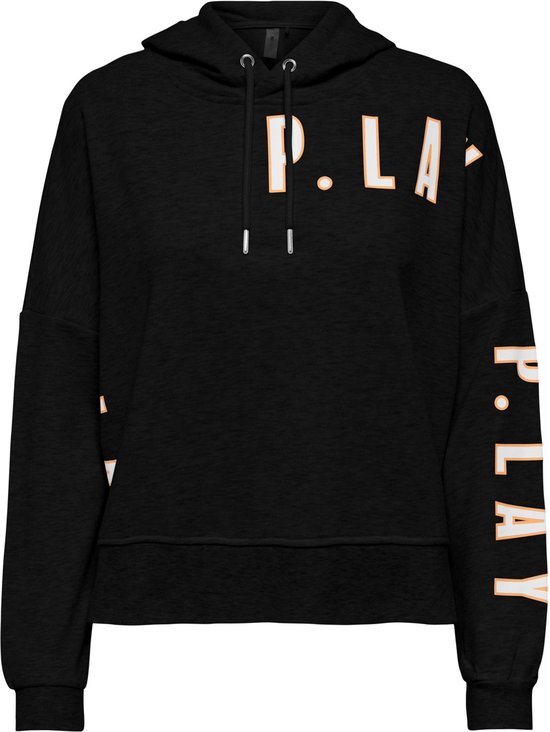 ONLY PLAY - ONPEDDY SHORT LS HOOD SWT- DAMES - ZWART