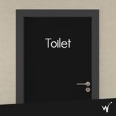 Toilet Deursticker - Woningdecoratie - Toilet Sticker - Kantoor Decoratie - Modern - 5 x 13 cm - Wit