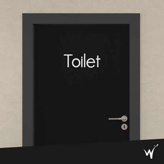 Foto: Toilet deursticker woningdecoratie toilet sticker kantoor decoratie modern 5 x 13 cm wit