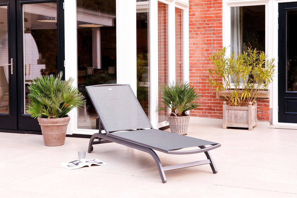 Hartman San Domingo sun lounger - Anthracite - Aluminium - adjustable