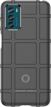 Motorola Moto G42 Hoesje - Rugged Shield TPU Gelcase - Zwart - GSM Hoesje - Telefoonhoesje Geschikt Voor Motorola Moto G42