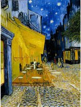 Diamond Painting Caféterras bij nacht Van Gogh Diamond Painting 40x50cm. DP Volledige bedekking - Vierkante steentjes - diamondpainting inclusief tools