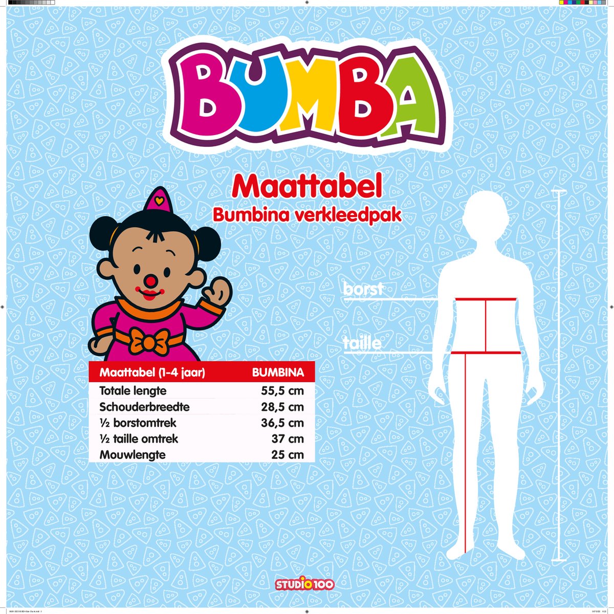 Bumba - Verkleedkleding - Bumbina verkleedpak 1 tot en met 4 jaar - Exclusief hoed — afbeelding 2