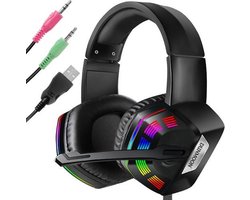 Dunmoon Gaming Headset met Microfoon - 3,5 mm Jack en USB - Zwart