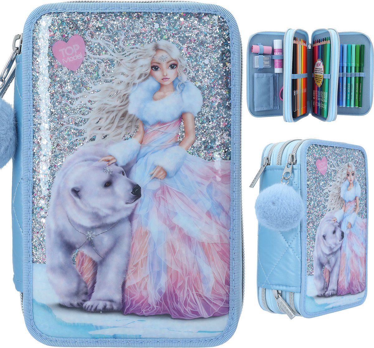 Trousse 3 compartiments Ice World Top Model : King Jouet, Bagages