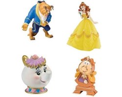 Belle en het Beest - Bullyland - Speelfiguren - Met 4 figuurtjes - Disney - 8 cm