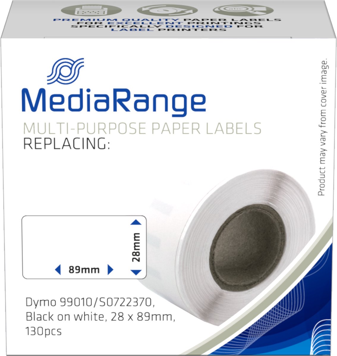 MediaRange - Dymo compatible labels wit 99010 - 28mm x 89mm - 130 stuks