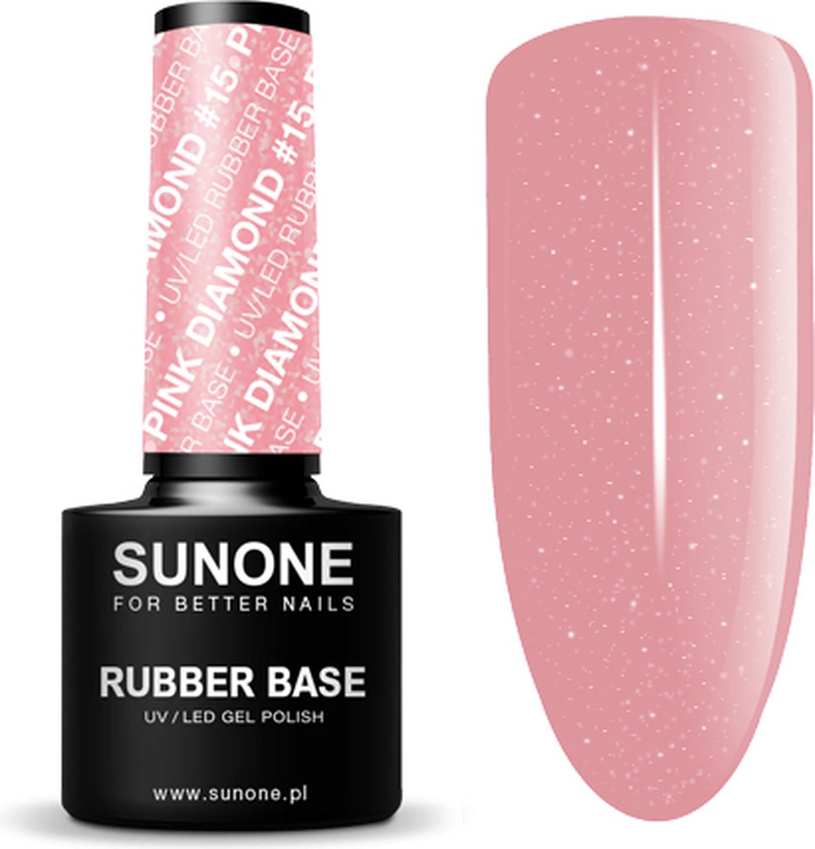 Goedkoopste SUNONE UV/LED Rubber Base Pink Diamond 15 5ml.