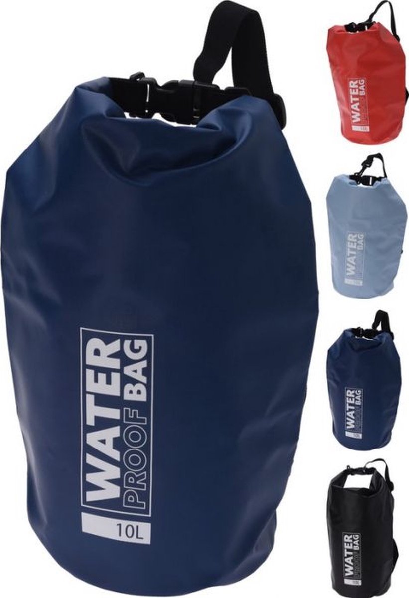 Oneiro’s Luxe Waterdichte sporttas - 10 Liter - ⌀ 47x31 cm - hiken trekking watersport schoudertas strandtas - zwart