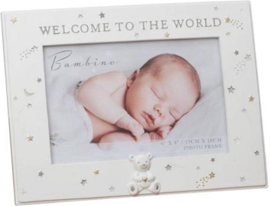 Baby fotolijst welcome to the world wit van Bambino by Juliana