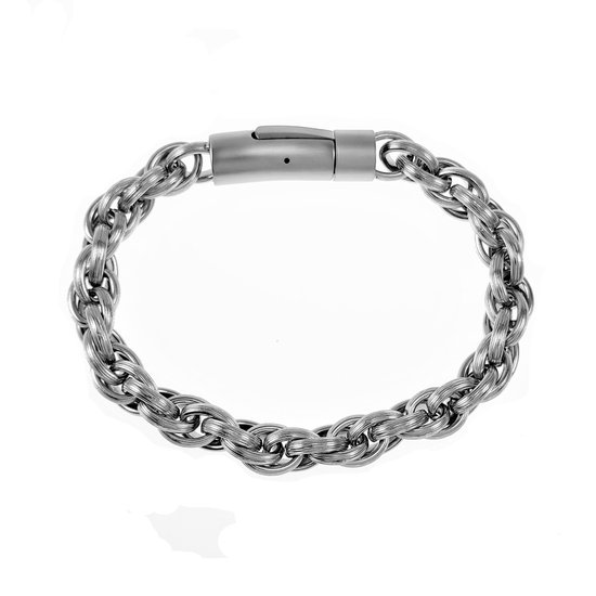 19mm Gevlochten Armband Heren - Stalen Zilverkleur - Schakelarmband