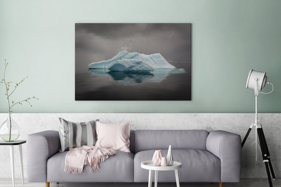 Tableau sur toile Iceberg flottant sur l'océan Antarctique - 140x90 cm - Décoration murale Art