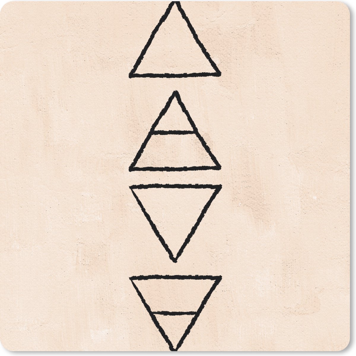 Muismat 30x30 cm - Mousepad Element - Bohemian - Spiritualiteit - Pastel - Symbool - Muismatten