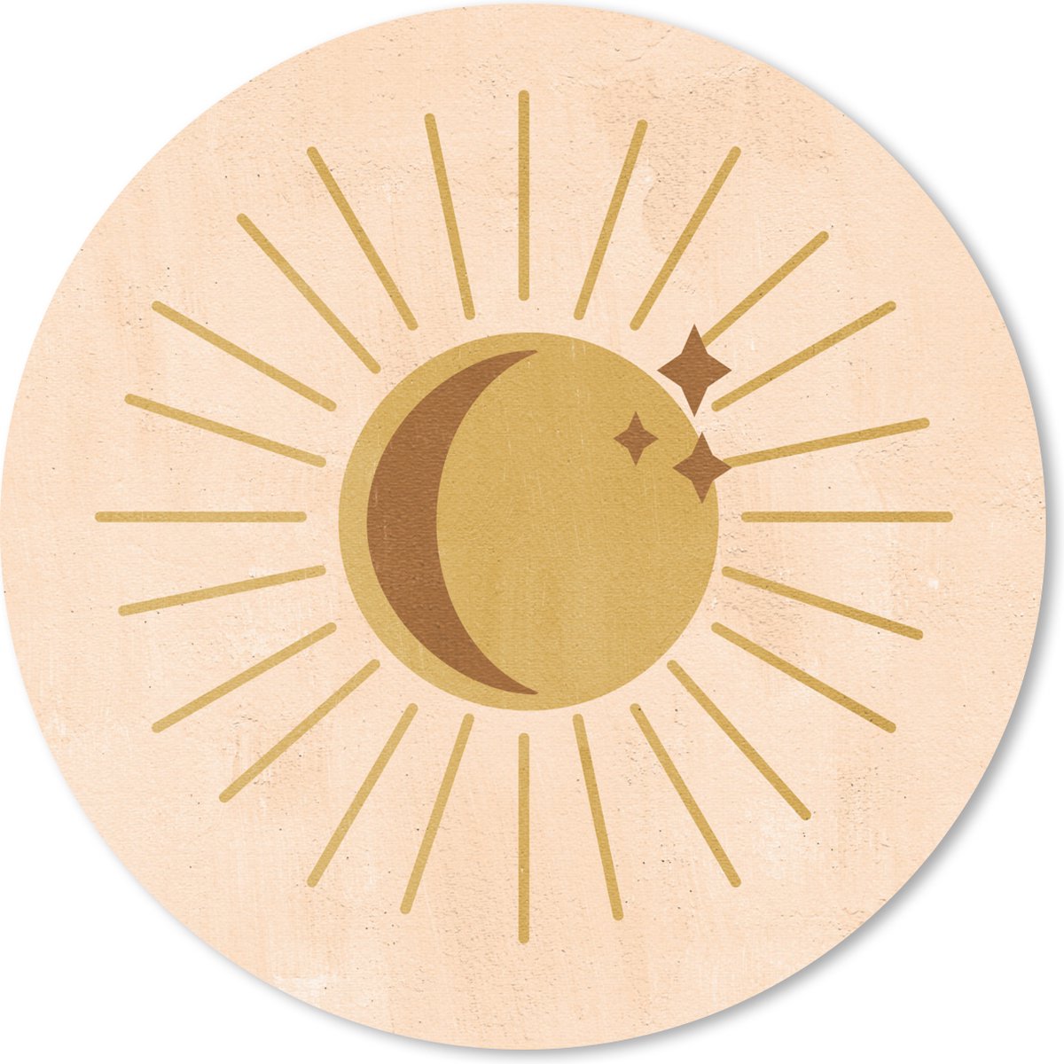 Muismat rond 40x40 cm - Mousepad Zon - Ruimte - Boho - Pastel - Ronde muismatten