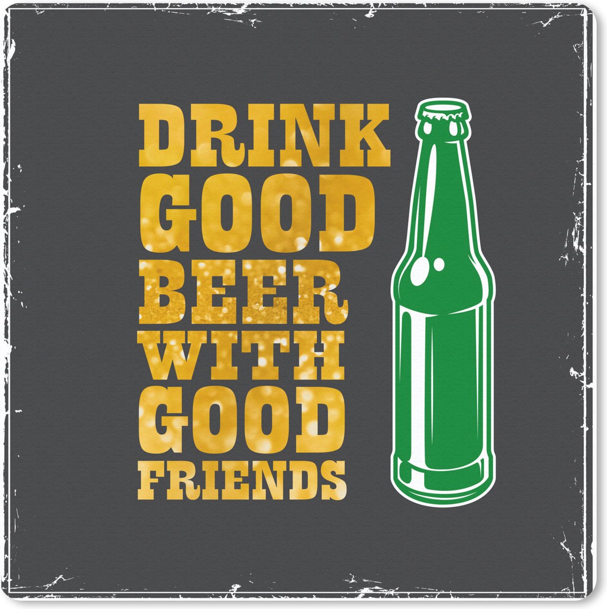 Muismat 20x20 cm - Mousepad Mancave - Bier - Fles - Quotes - Vintage - Muismatten