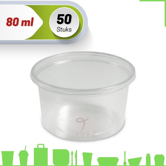 Pot à Sauce Transparent + Couvercle - 50 ml