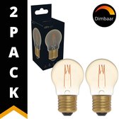 DecoDim LED Kogellamp Goud E27 - Bol Ø 4.5 cm - Dimbaar - Extra warm wit - 2 lampen