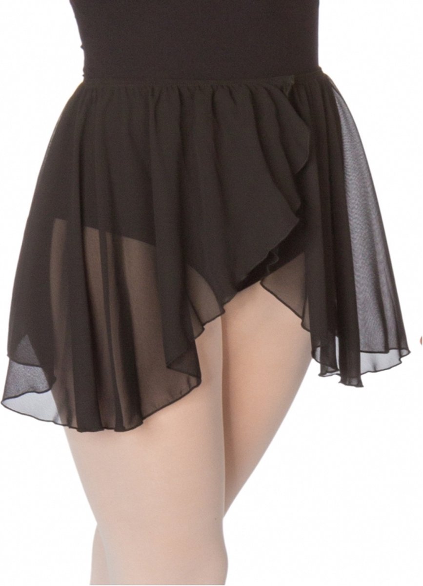 Kort Balletrokje Dames – Zwarte Sportrok – Chiffon – Papillon PA3070 – Maat L / 40