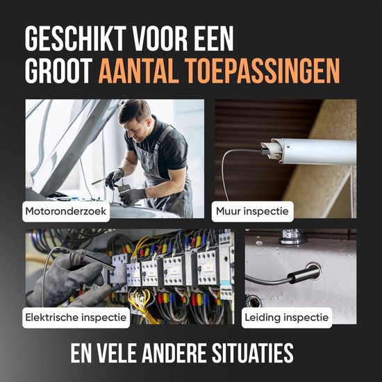 Strex Inspectiecamera 5M - Geschikt Voor Android/IOS - IP68 Waterdicht - 1080P HD - LED Verlichting - Endoscoop - Inspectie Camera - Inspecteren Met Telefoon