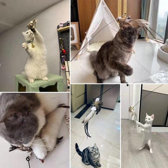 Kattenspeeltje Vogel – Fladderende Mus Met Geluid, Oplaadbaar Via USB – 23 Cm – Perfect Voor Jachtinstinct