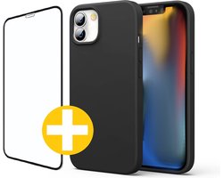 Hoesje en Screenprotector Combi Geschikt Voor iPhone 11 - Zwart Hoesje + Premium Screenprotector
