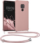 kwmobile telefoonhoesjegeschikt voor Huawei Mate 20 - Hoesje van siliconen met telefoonkoord - In parelmoer
