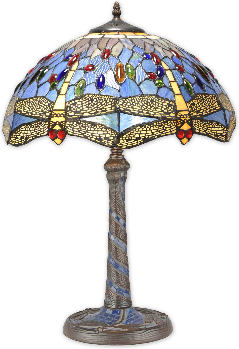 Tiffany stijl lamp Blauw 59 cm hoog
