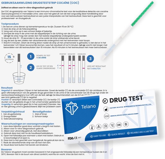 Telano 10 Urine - Dipcard de test de drogue - y compris THC