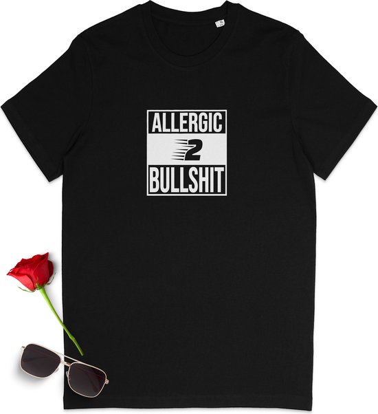 Grappig t shirt met tekst - Bullshit tshirt - Dames Heren t-shirt - Bull  Shit vrouwen en heren t shirt - Unisex maten: S M L XXL XXXL - tshirt kleuren: Zwart en wit.