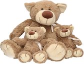 3x Pluche mama en kind Bella knuffelberen 40 en 22 cm knuffels speelgoed set - Happy Horse -  Beren bosdieren knuffels - Teddybeer speelgoed voor kinderen - Baby geboorte kraamcadeaus