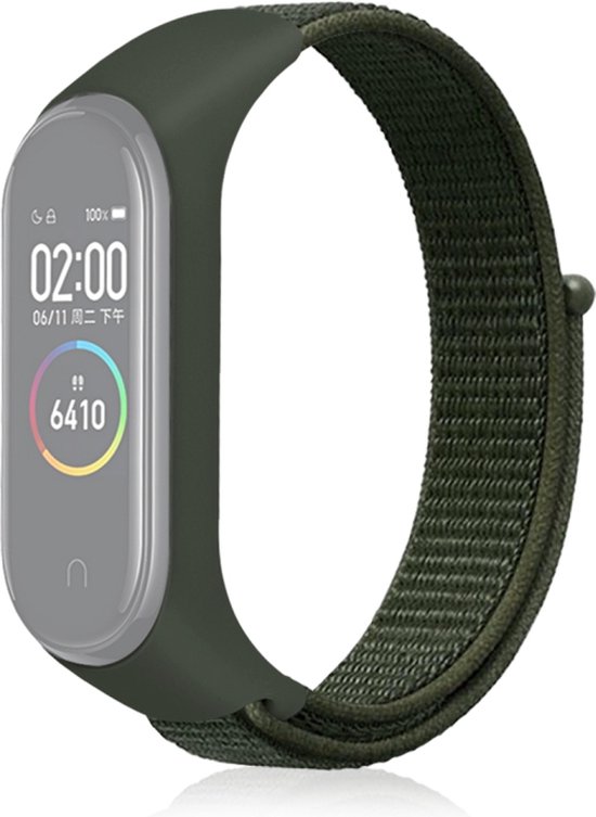 Foto: Nylon bandje legergroen geschikt voor xiaomi mi band 3 mi band 4