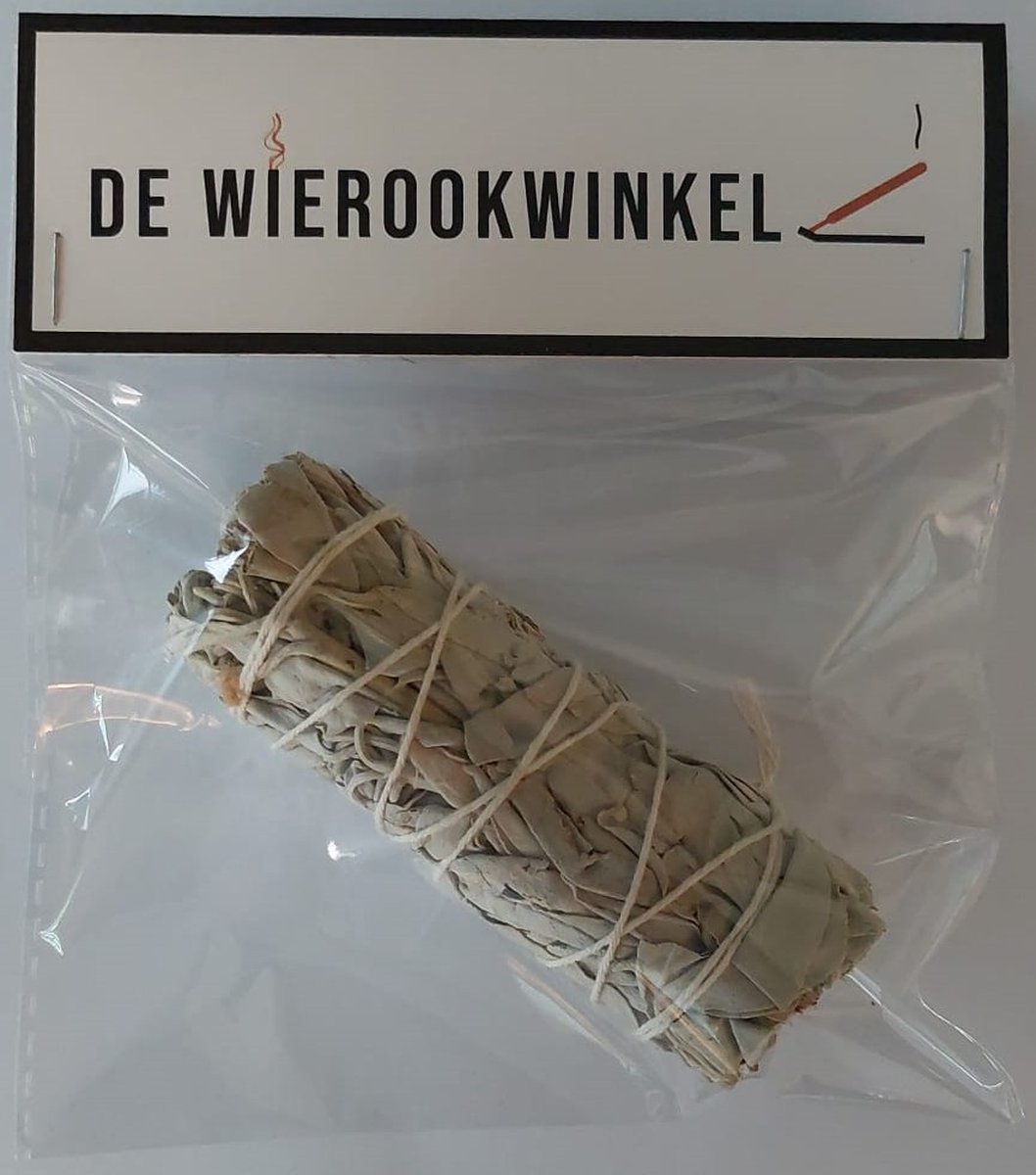 De Wierookwinkel - Witte Salie - White Sage - Wierook - Smudge Stick - 20-25 gram - 10 CM - Voor Meditatie, Yoga, Geesten, Reiniging en Zuivering