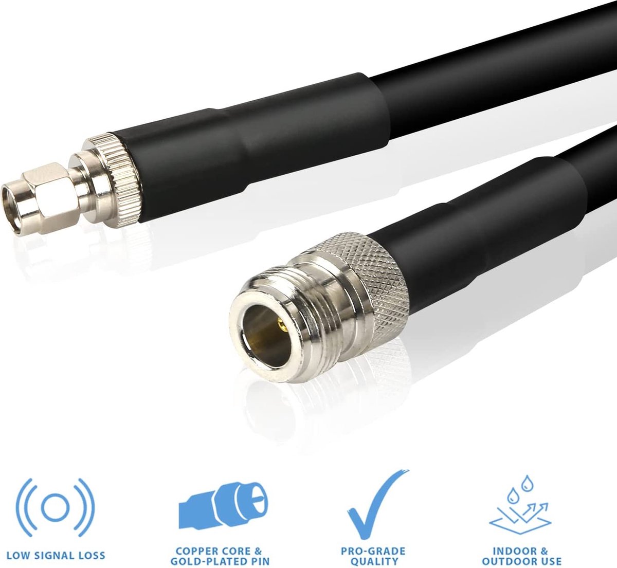 3m LMR-400 N-Female to SMA-RP-Male Helium Loww Loss - Coax Kabel - Outdoor