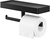 Tiger Carv - Porte-rouleau papier toilette avec tablette - Noir