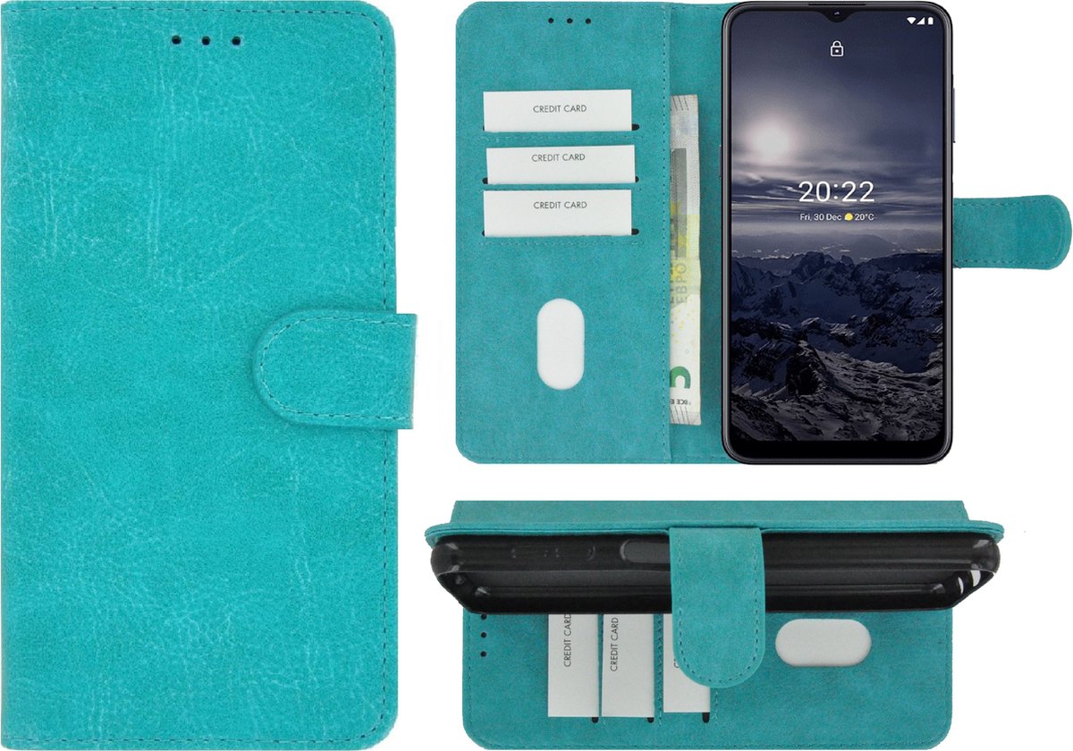 MoDo hoesje Geschikt voor Nokia G11/ G21 - Kunstleer Book Case - Turquoise