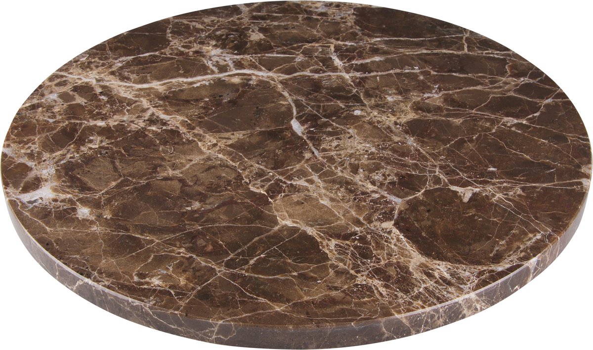 Marmer - dienblad - bruin marmer - Ø30cm - rond marmer dienblad - vierkant marmer dienblad - decoratie schaal - tapasplank - serveerplank