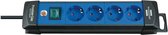 Brennenstuhl Premium-Line Stekkerdoos, 10 stopcontacten, stekkerdoos met schakelaar, hoek van 45 graden 4-voudig blauw