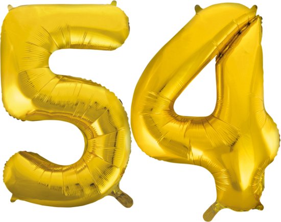 Folieballon 54 jaar Goud 66cm